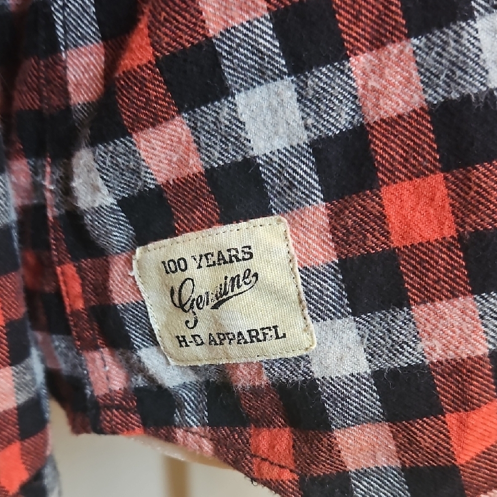 Harley-Davidson Plaid Pattern Checkered Button-Do… - image 2